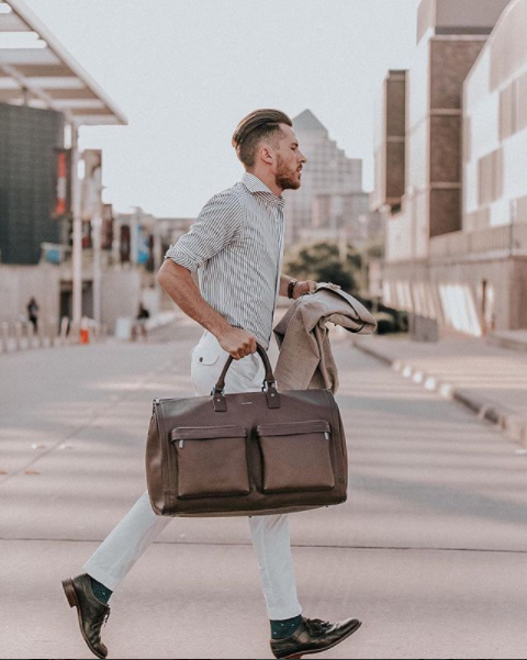 PRE SALE MEN S LEATHER GARMENT WEEKENDER BAG Gharment Clothiers